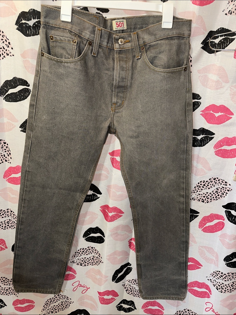 Levi's 501 Men's Faded Gray Straight Jeans